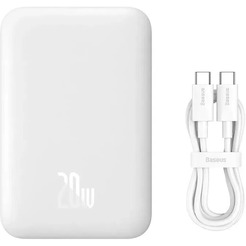 Внешний аккумулятор Baseus Magnetic Mini Air Wireless Fast Charge Power Bank 20W 6000mAh (белый)