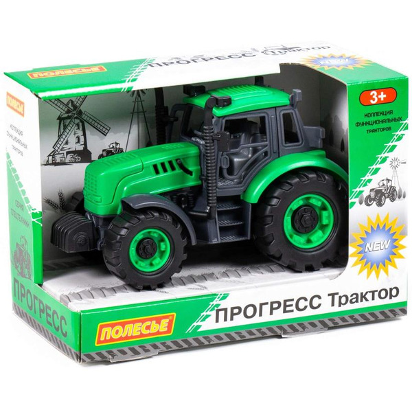 Трактор Полесье Прогресс инерционный (зелёный) 91222