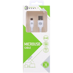 Кабель DigitalPart MC-307 USB Type-A - microUSB (1 м, белый)