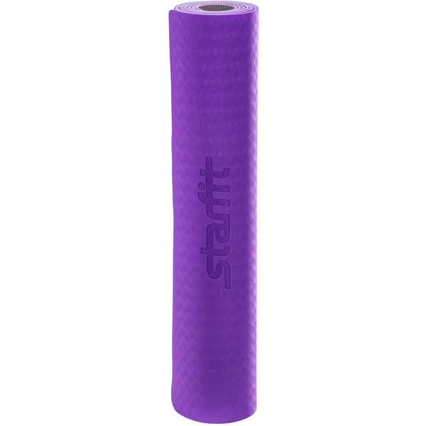 Коврик Starfit FM-201 TPE (5 мм, фиолетовый/серый)