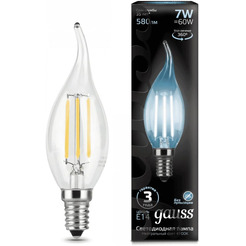 Светодиодная лампочка Gauss LED Filament Candle tailed E14 7 Вт 4100 К 104801207