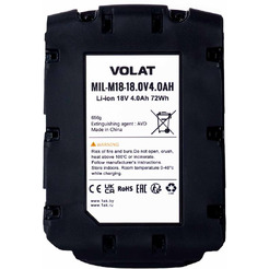 Аккумуляторная батарея VOLAT для Milwaukee 18.0V 4.0Ah (Li-ion) MIL-M18