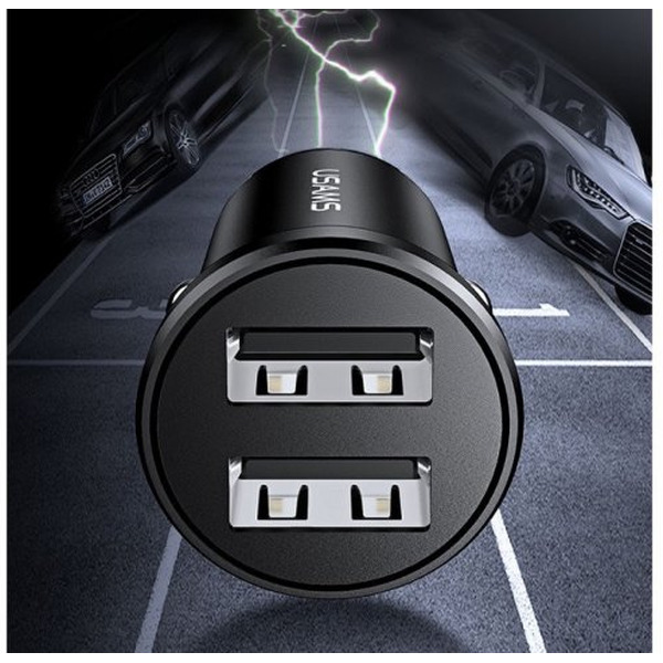Автомобильное зарядное USAMS US-CC114 C20 2.4A Dual USB CC114TC01 (черный)