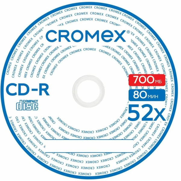 Диски CROMEX CD-R, 700 Mb, 52x, КОМПЛЕКТ 100 шт. (513778)