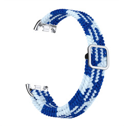 Ремешок Bingo Braided для Xiaomi Mi Band 8 Синий с белым