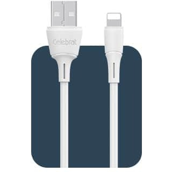 Кабель Celebrat FLY-2, Lightning, 1 м., белый