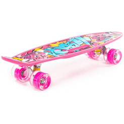 Доска роликовая Полесье 89564 (59 см) малиновая с наклейкой и малиновыми колёсами