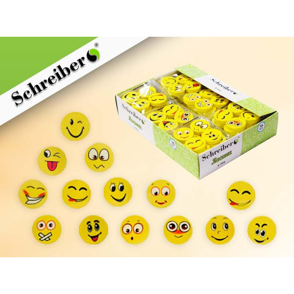 Ластик "Смайлы", набор из 4 шт в пакетике (Schreiber) арт. S 994