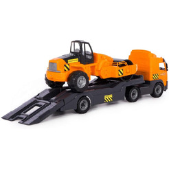 Автомобиль-трейлер + дорожный каток Полесье 9630