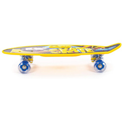 Доска роликовая Полесье 89557 (59 см) жёлтая с наклейкой и синими колёсами