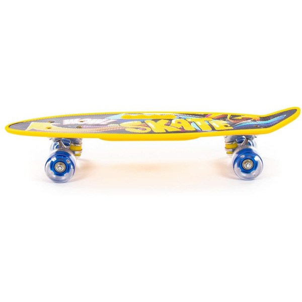 Доска роликовая Полесье 89557 (59 см) жёлтая с наклейкой и синими колёсами