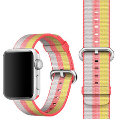 Ремешок MIRU для Apple из плетеного нейлона 44 мм (красный)