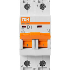 Выключатель автоматический TDM ВА47-29 2Р 1А SQ0206-0148