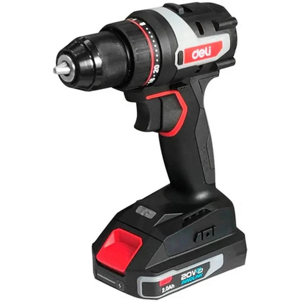 Дрель-шуруповерт Deli DE-CZ20-2D2 (с 2-мя АКБ, сумка)