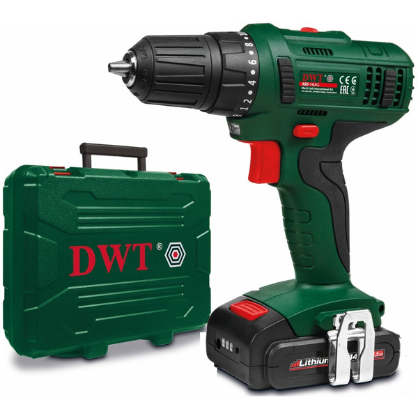 Дрель-шуруповерт DWT ABS-14.4 L-2 BMC (с 2-мя АКБ, кейс)