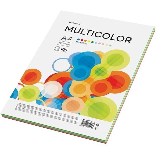 Бумага цветная OfficeSpace MC_62241