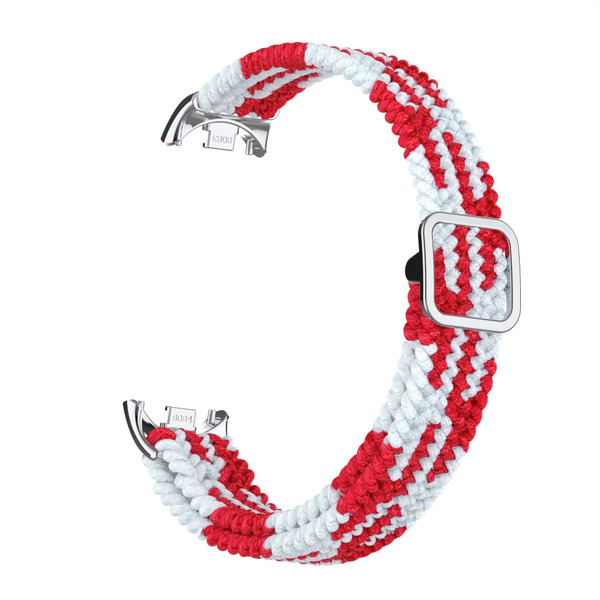 Ремешок Bingo Braided для Xiaomi Mi Band 8 (красный с белым)