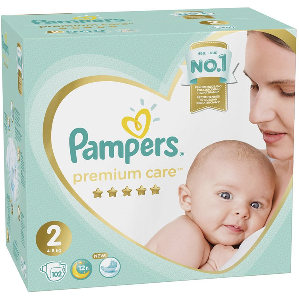 Подгузники PAMPERS Premium Care Mini (4-8кг) Джайнт (102 шт.)