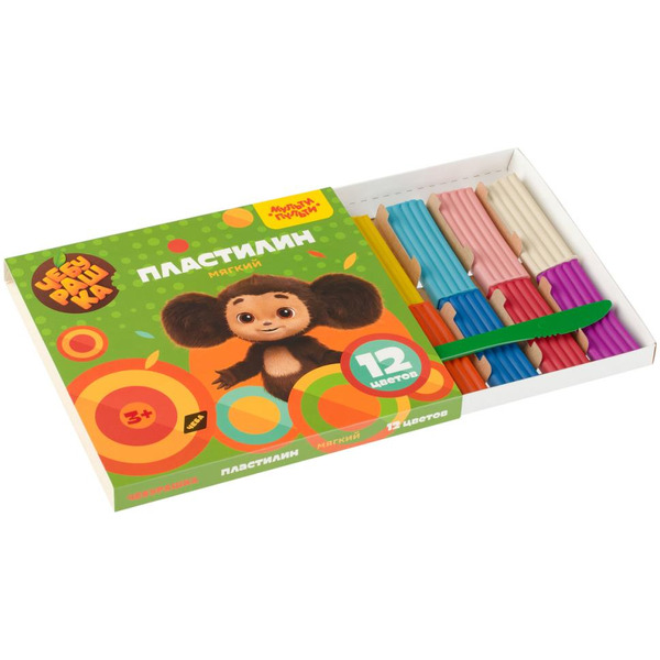 Пластилин Мульти-пульти Чебурашка МПЧБ_53010 (12 цв)