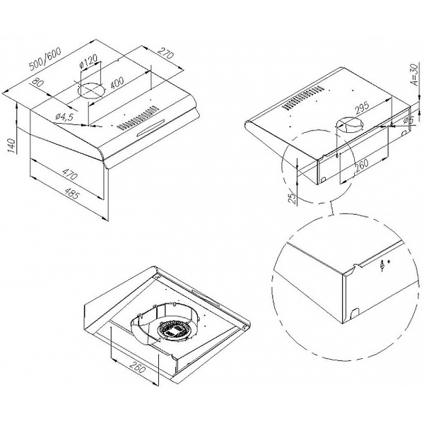 Вытяжка MAUNFELD MPC 50 (нержавеющая сталь)