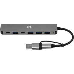 Разветвитель USB-C + USB-A Digma DHUB-7USB-AC