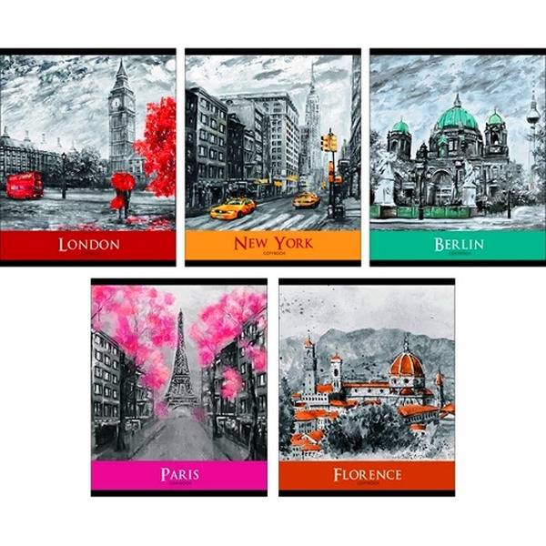 Тетрадь КАНЦ-ЭКСМО "Акварельные зарисовки (города)" 48 л