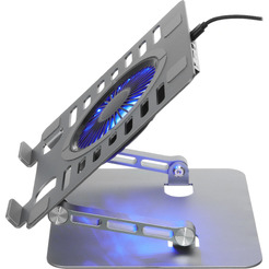 Подставка для ноутбука Digma D-NCP170-1XRGB110-360 (алюминий серый)