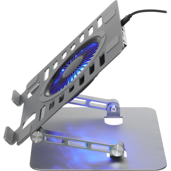 Подставка для ноутбука Digma D-NCP170-1XRGB110-360 (алюминий серый)