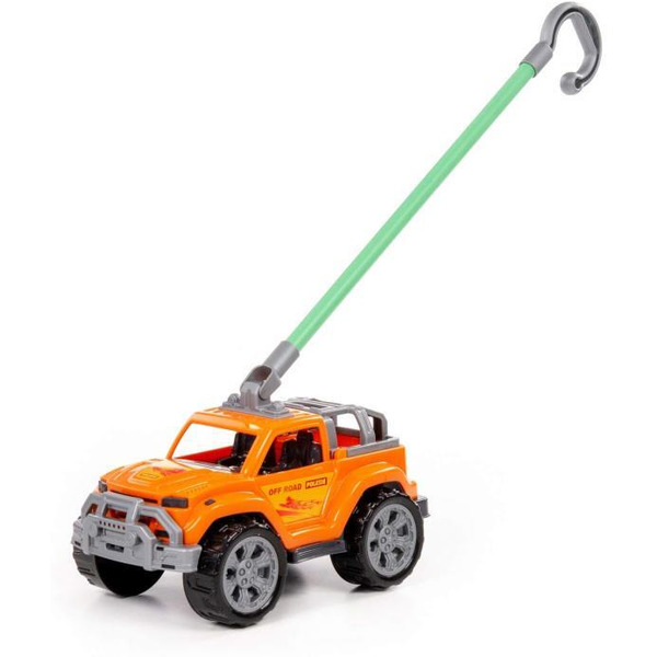 Игрушка-каталка Полесье Легионер с ручкой 63936 (оранжевый)