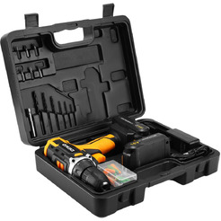 Дрель-шуруповерт Deko Sharker 16V + Set 63 083-1041 (с 2-мя АКБ, кейс)
