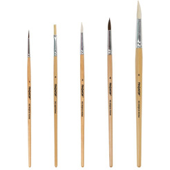 Кисти ПИФАГОР 200892 (из ворса пони кругл. №1,4, коза кругл. №3,6, щетина №4) 5 шт.