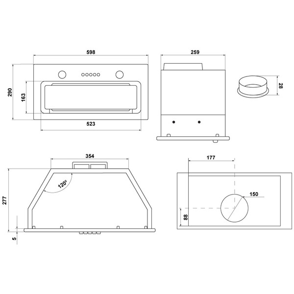 Вытяжка MAUNFELD Trapeze 602M (нержавеющая сталь)