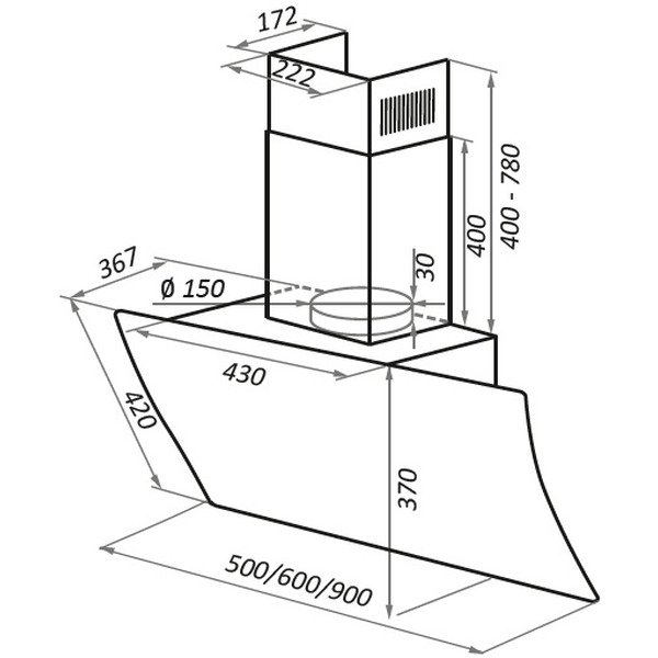Кухонная вытяжка MAUNFELD Sky Star Chef 90 (белый)