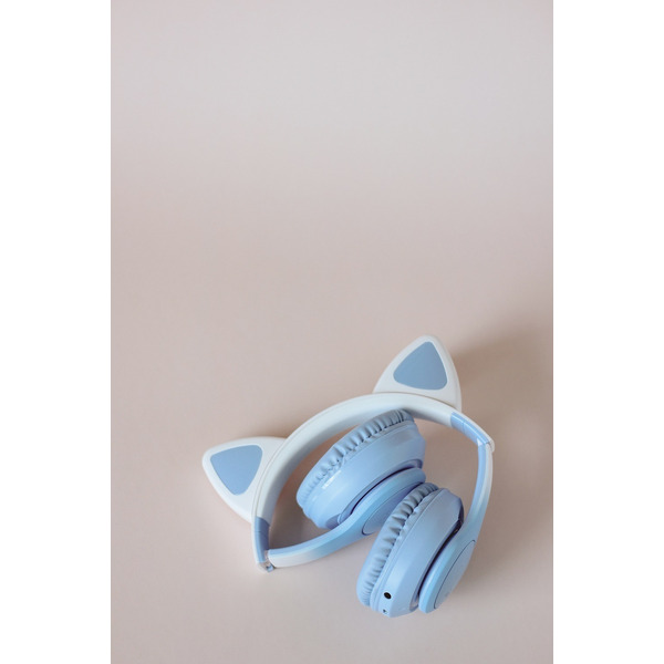 Наушники с ушками MIRU Cat EP-W10 (голубой)
