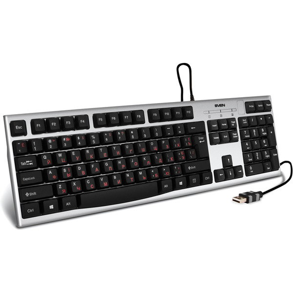 Клавиатура SVEN KB-S300 (серебристый/черный)