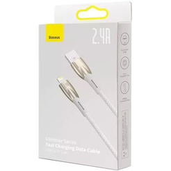 Кабель Baseus Glimmer Series Fast Charging Data Cable USB Type-A - Lightning 2.4A CADH000202 (1 м, белый)