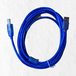 Кабель для принтера SIPU USB 2.0 4С Cu (1.5м с оплеткой, ферит, прозрачно-синий)