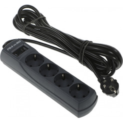 Сетевой фильтр Pilot m-MAX 5м (4 розетки) серый