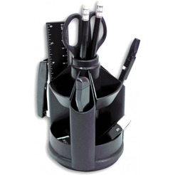 Офисный набор МИНИДЕСК с вращающающейся подставкой, 11 предметов, черный, (SPONSOR) арт. SS153