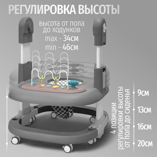 Стульчик для кормления Bubago William BG 193-2 (Серый)