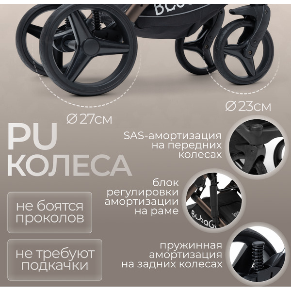 Детская универсальная коляска Bubago Rosano 3 в 1 BG 164-5 (бежевый)