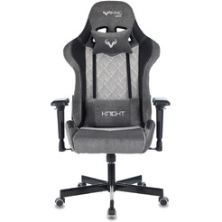 Кресло игровое Бюрократ Zombie VIKING 7 KNIGHT Fabric тк/экоко, сер ромб