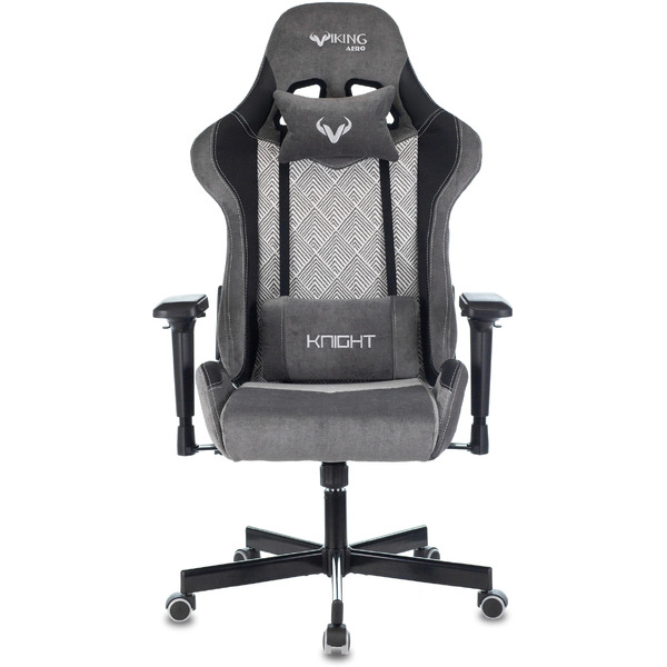 Кресло игровое Бюрократ Zombie VIKING 7 KNIGHT Fabric тк/экоко, сер ромб