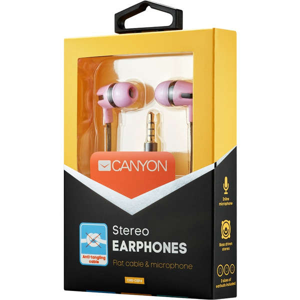 Наушники CANYON CNS-CEP4P4RO (розовые)