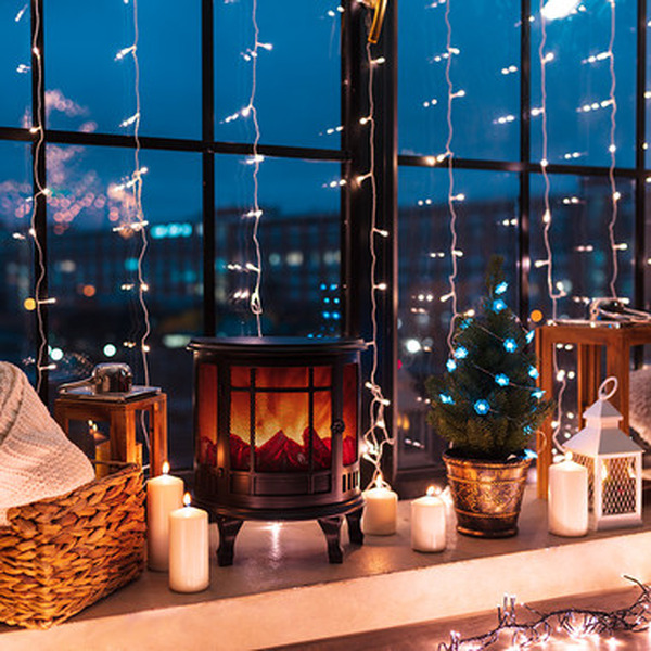 Светодиодный камин NEON-NIGHT Винтаж с эффектом живого огня 511-032