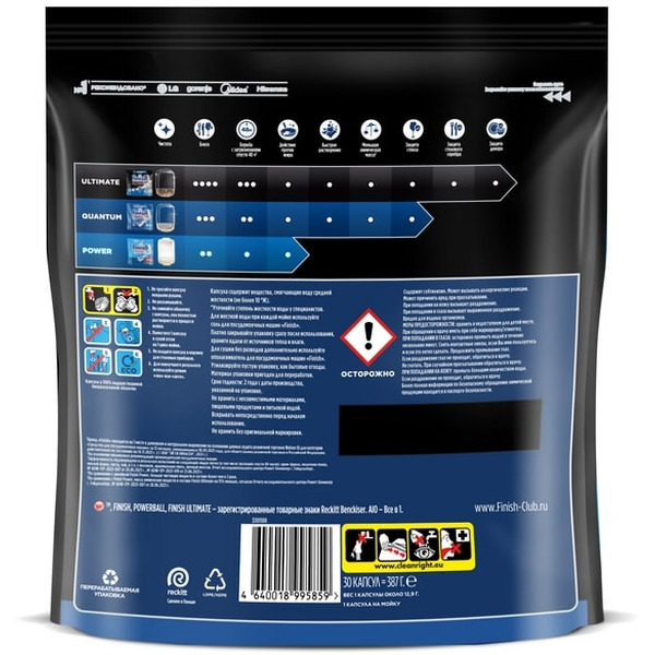 Таблетки для посудомоечных машин FINISH Quantum Ultimate 30 шт. (0011181641)