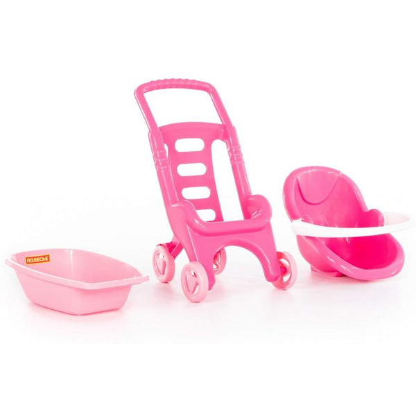 Коляска для кукол Полесье Pink Line 3х1 42842