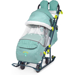 Санки-коляска НИКА Детям 7-3 (джинс зеленый)