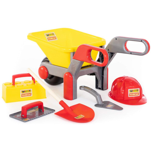 Тачка игрушечная Полесье №4 Construct с набором каменщика №4 50229