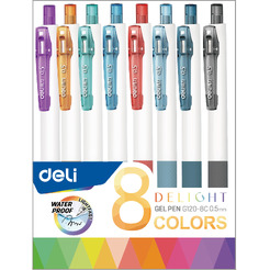 Набор гелевых ручек Deli G1208C (8цв)